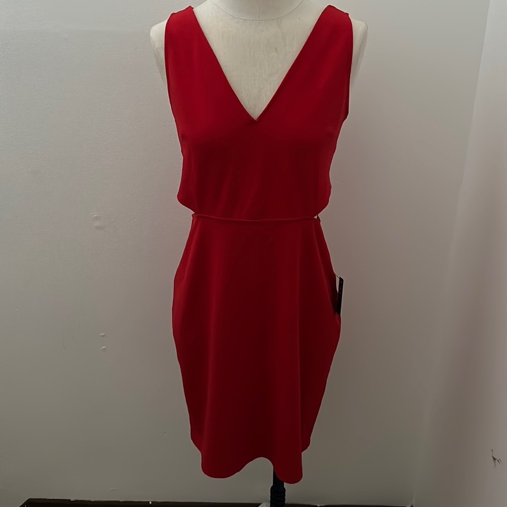 Express Red Dress With Cut Out MEDIUM